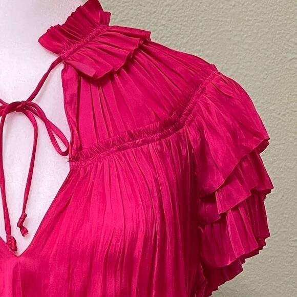 NEW ULLA JOHNSON Vesna Dress Color Orchid Size 10 Tiered Flowy Soft Beautiful - Picture 4 of 14